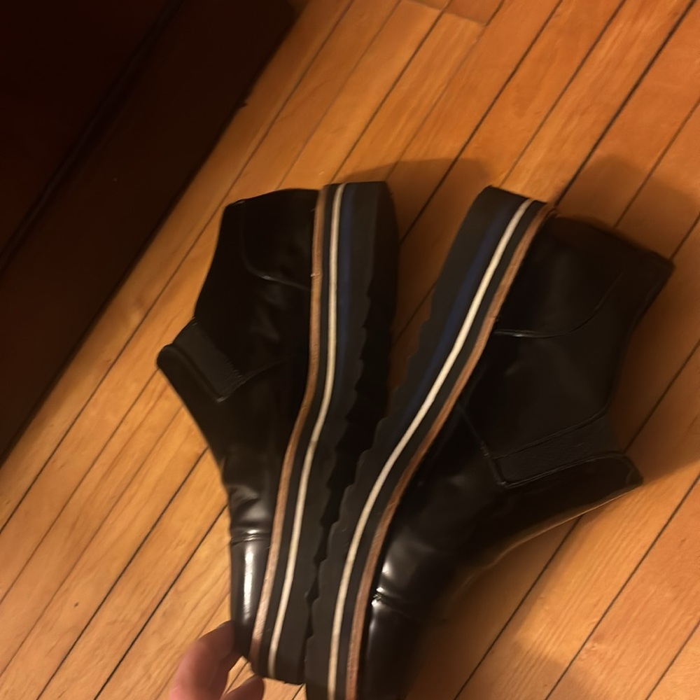 - Vince Alona Loafers Womens Size 9 Black Patent Leather Slip On Platforms… - Picture 4 of 8